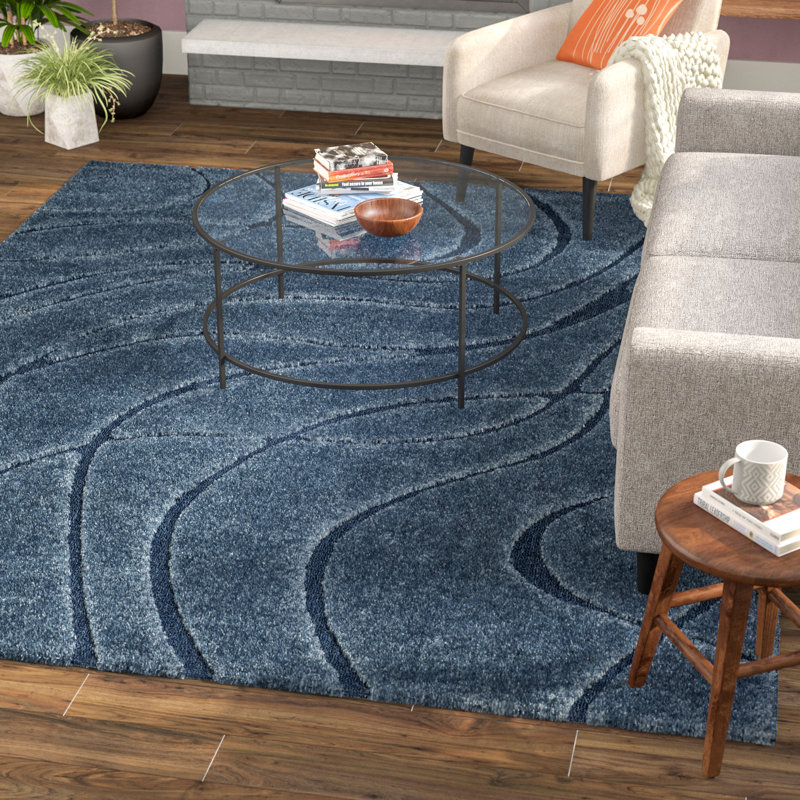 Ebern Designs Stacie Abstract Blue Area Rug & Reviews Wayfair